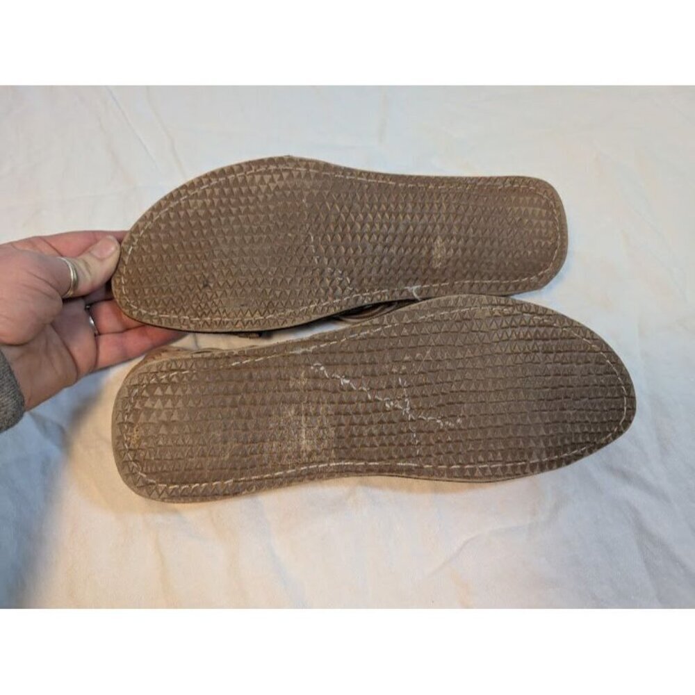 Huarache handmade leather sandals women's size 7 tan leather minimal sole - Picture 3 of 4